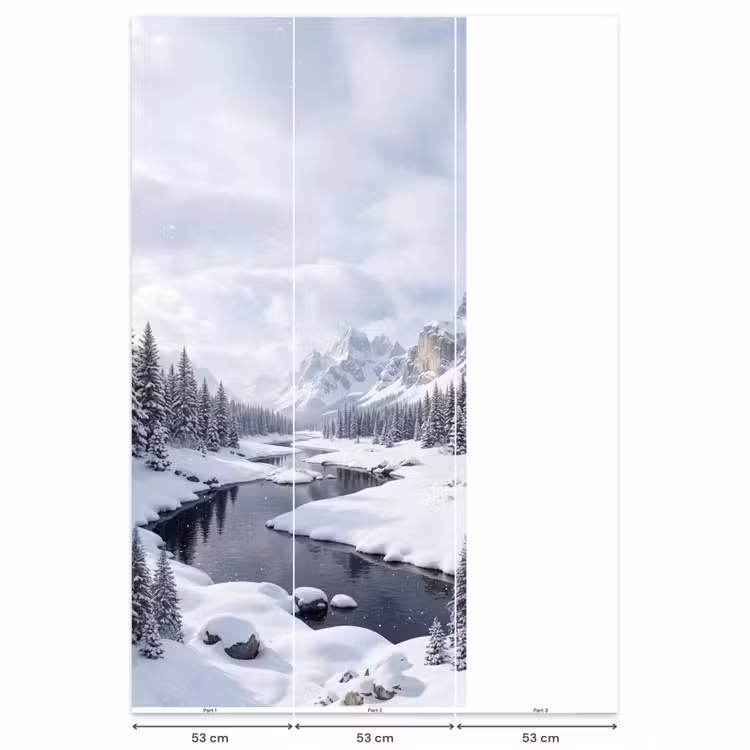 Behang - Sneeuwlandschap - Bergen - Rivier - Winter — 6