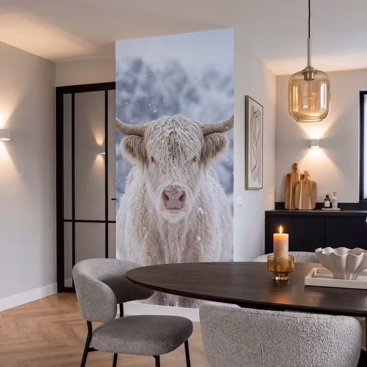 Behang - Schotse Hooglander - Sneeuw - Bergen - Winter — 5