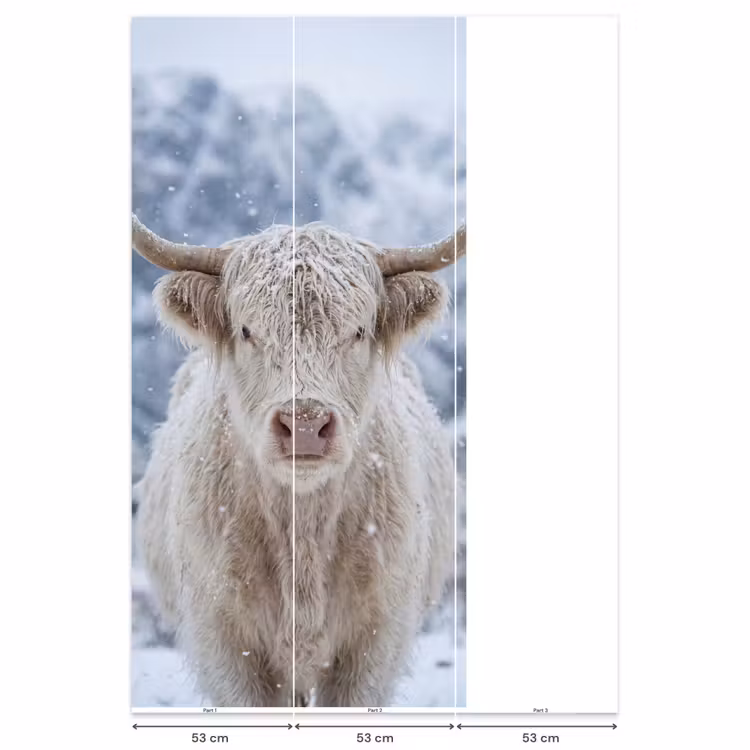 Behang - Schotse Hooglander - Sneeuw - Bergen - Winter — 6