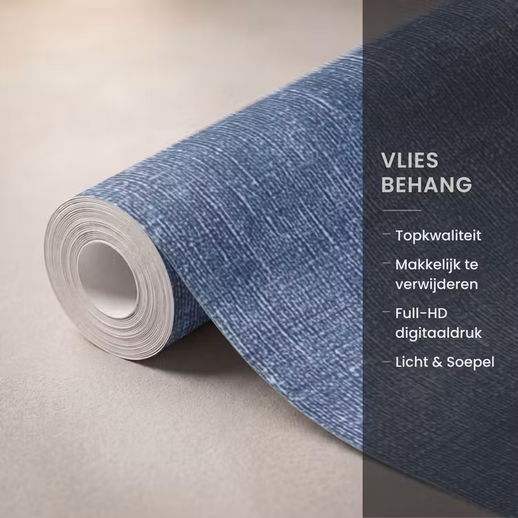 Behang - Linnen - Textuur - Patroon - Denim - Rustiek — 3