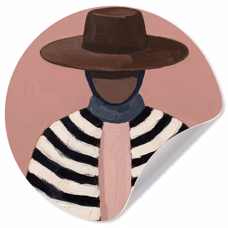 Behangcirkel - Grafisch - Vrouw - Roze — 1