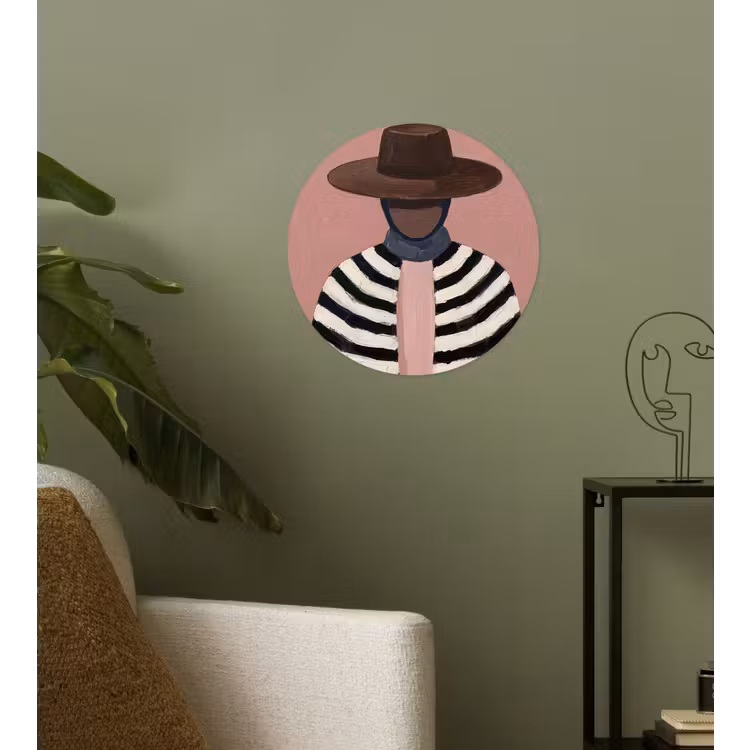 Behangcirkel - Grafisch - Vrouw - Roze — 3