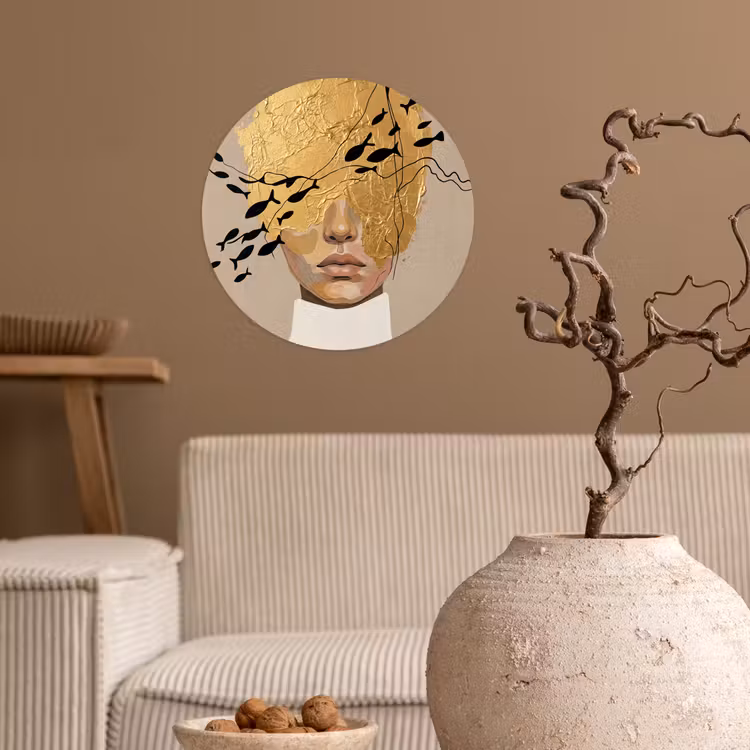 Behangcirkel - Modern - Vrouw - Goud — 2