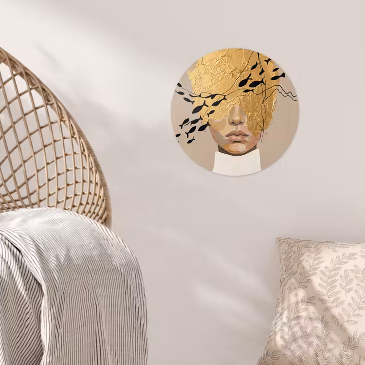Behangcirkel - Modern - Vrouw - Goud — 5