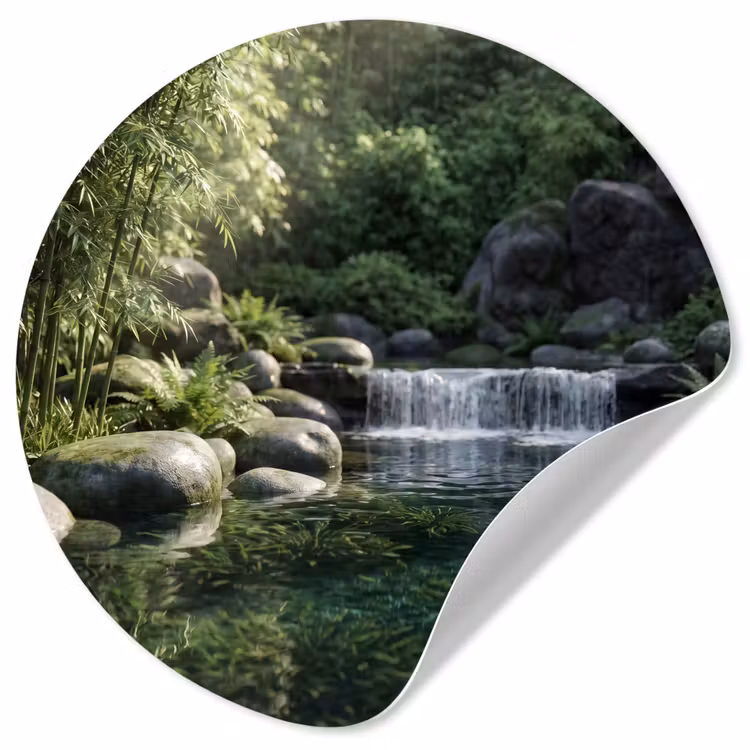 Behangcirkel - Beek - Waterval - Natuur - Groen — 1