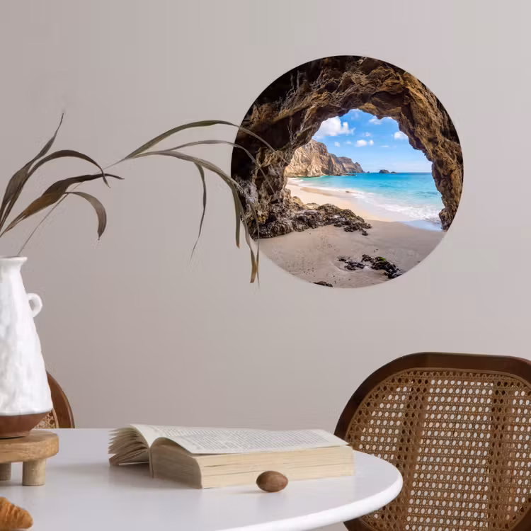 Behangcirkel - Grot - Strand - Zee - Blauw — 4