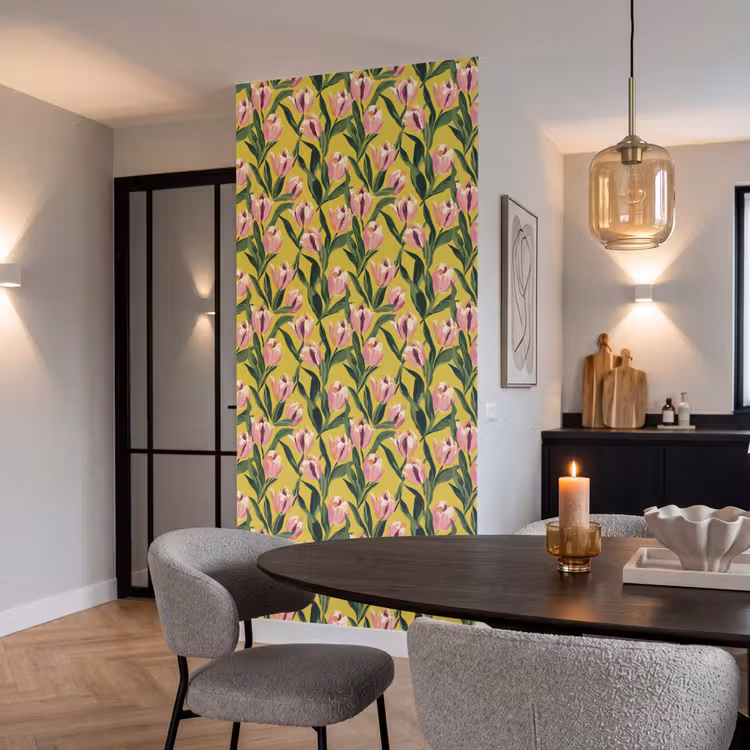 Behang - Tulpen - Botanisch - Geel — 5