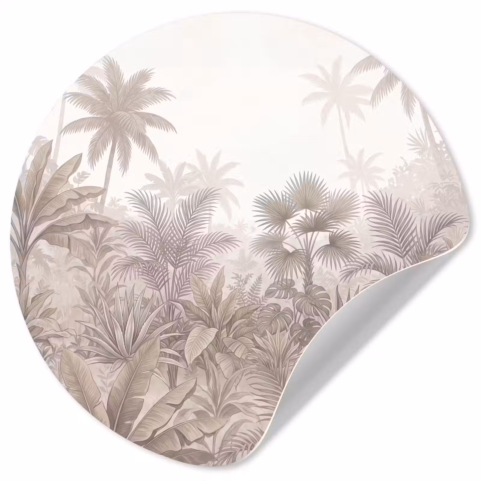 Behangcirkel - Jungle - Tropisch - Natuur -Vintage - Beige — 1