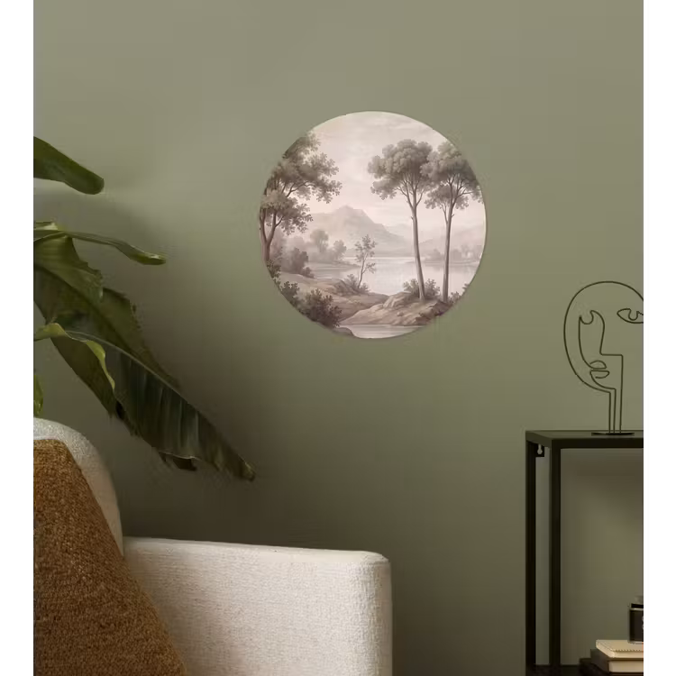 Behangcirkel - Bomen - Meer - Bergen - Illustratie — 3