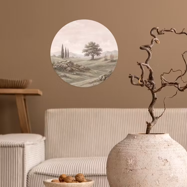 Behangcirkel - Heuvellandschap - Bomen - Natuur - Groen — 2