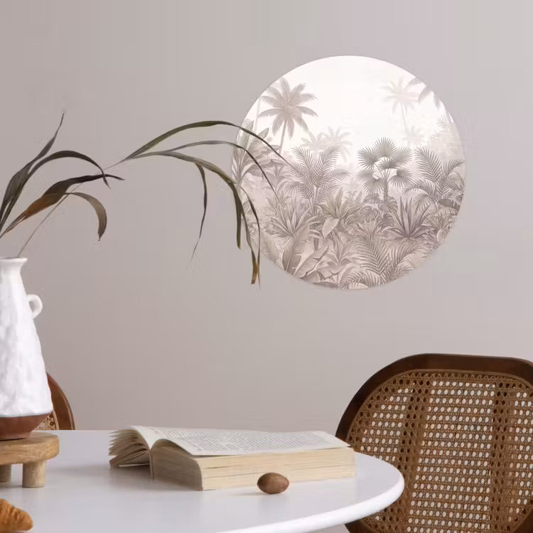 Behangcirkel - Jungle - Tropisch - Natuur -Vintage - Beige — 4
