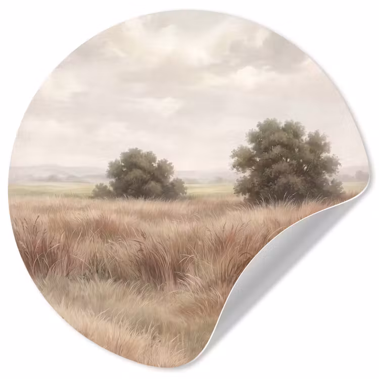 Behangcirkel - Landschap - Minimalistisch - Beige — 1
