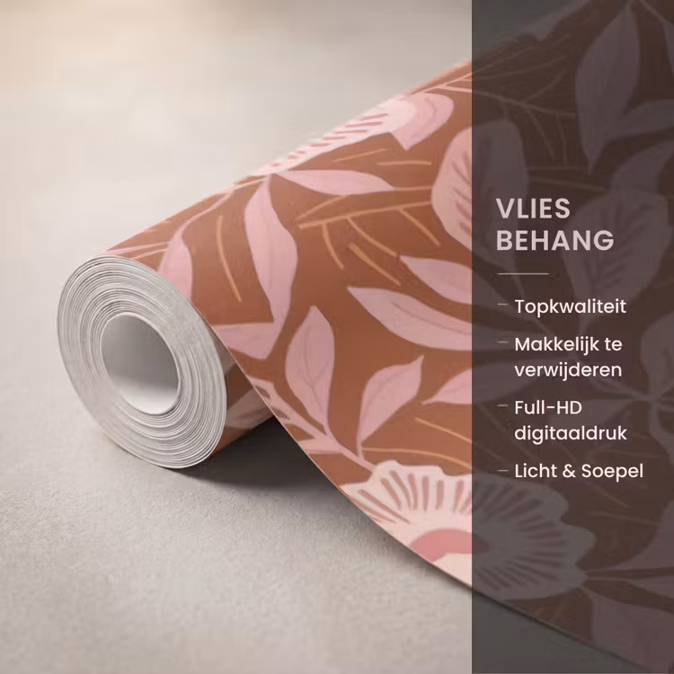 Behang - Patroon - Bladeren - Terracotta — 3