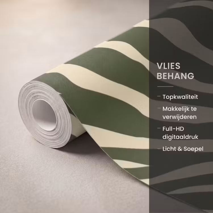 Behang - Zebra - Patroon - Groen — 3