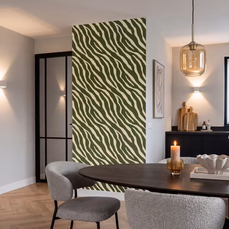 Behang - Zebra - Patroon - Groen — 5