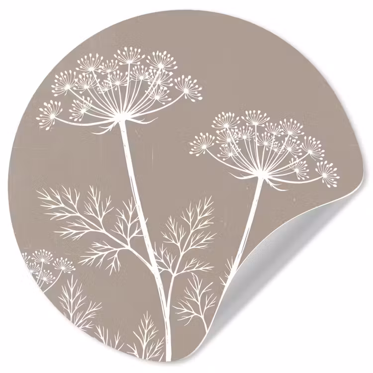 Behangcirkel - Grafisch - Fluitenkruid - Taupe — 1