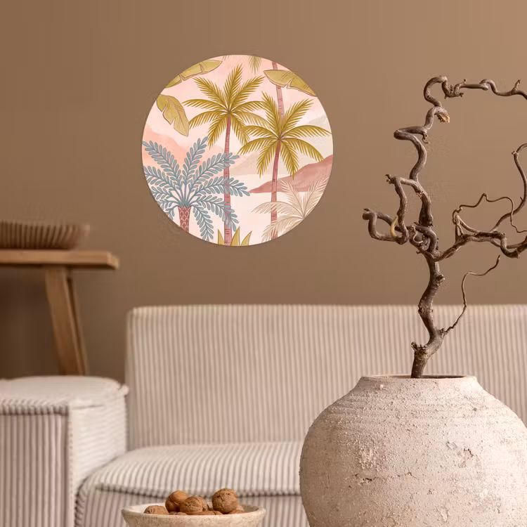 Behangcirkel - Illustratie - Palmbomen - Kleurrijk — 2