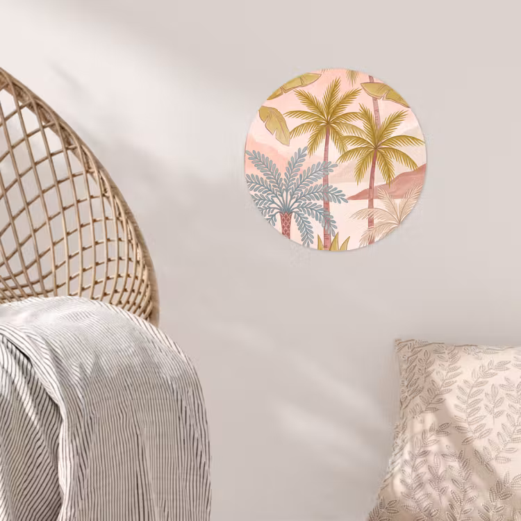 Behangcirkel - Illustratie - Palmbomen - Kleurrijk — 5