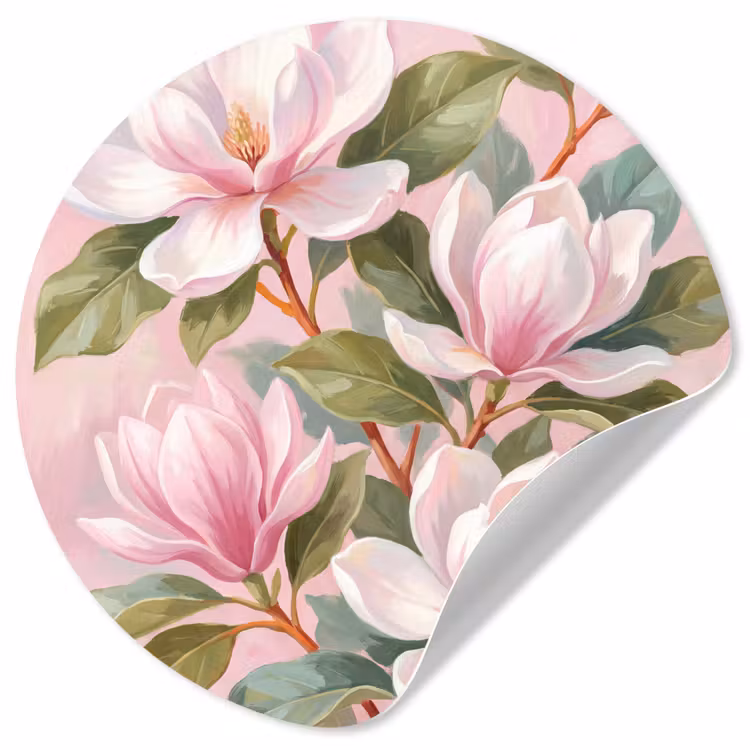 Behangcirkel - Magnolia's - Patroon - Roze — 1