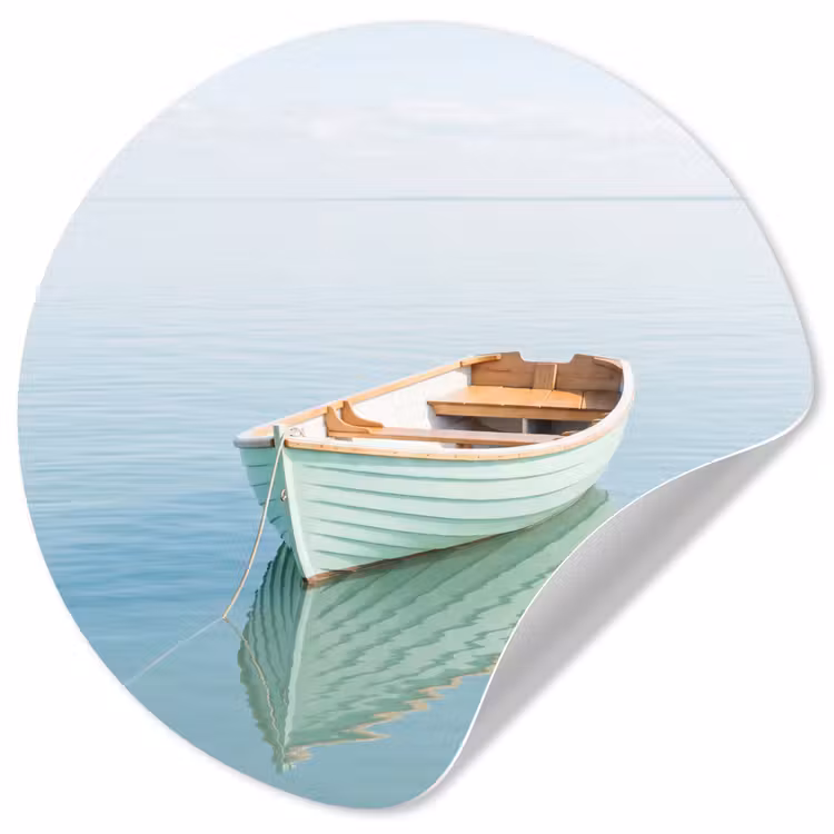 Behangcirkel - Minimalistisch - Boot - Zee — 1