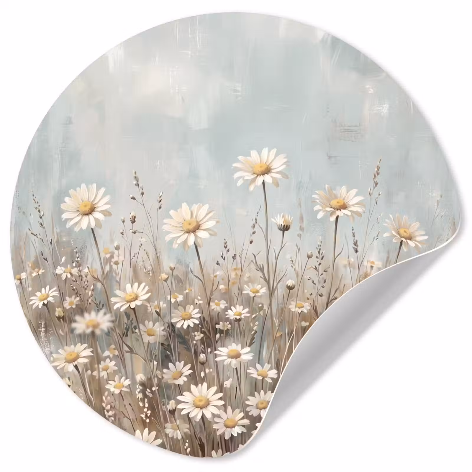 Behangcirkel - Madelief - Illustratie - Wit — 1