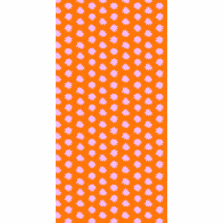 Behang - Retro - Bloemen - Oranje — 2