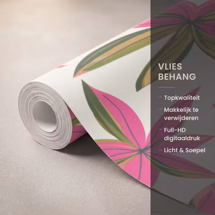 Behang - Tropisch - Bloem - Roze — 3