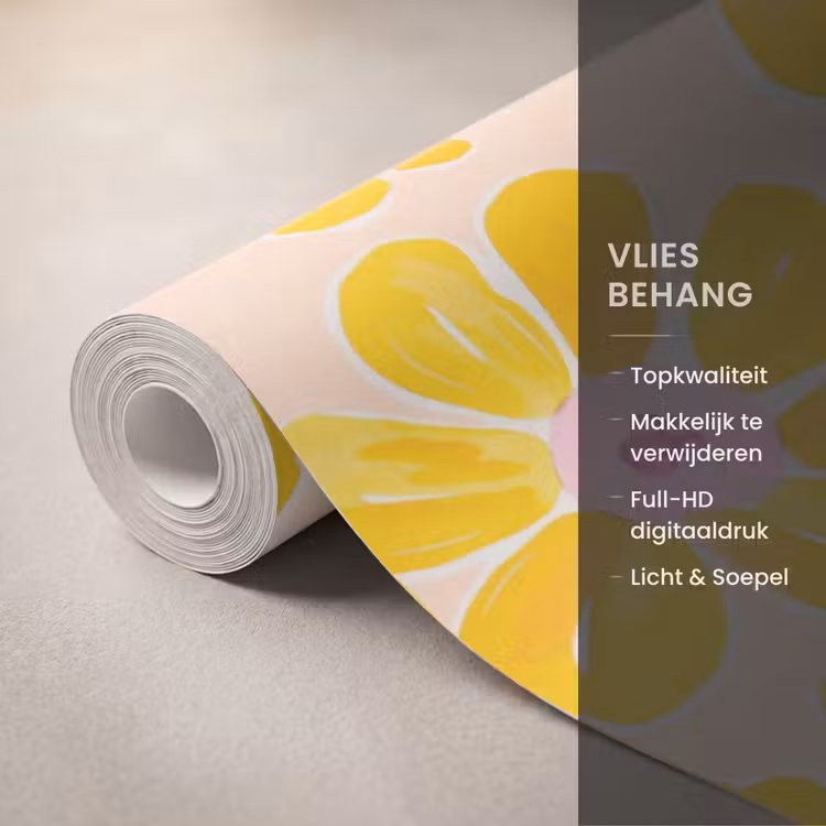 Behang - Zomers - Bloemen - Geel — 3