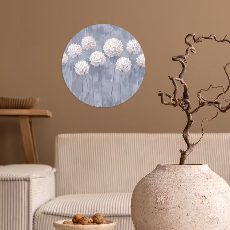 Behangcirkel - Bloemen - Illustratie - Blauw — 2