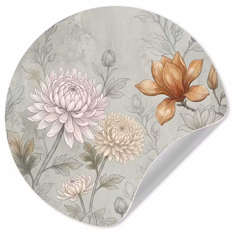 Behangcirkel - Illustratie - Bloemen - Groen — 1