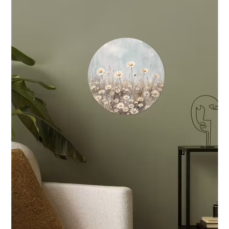 Behangcirkel - Madelief - Illustratie - Wit — 3