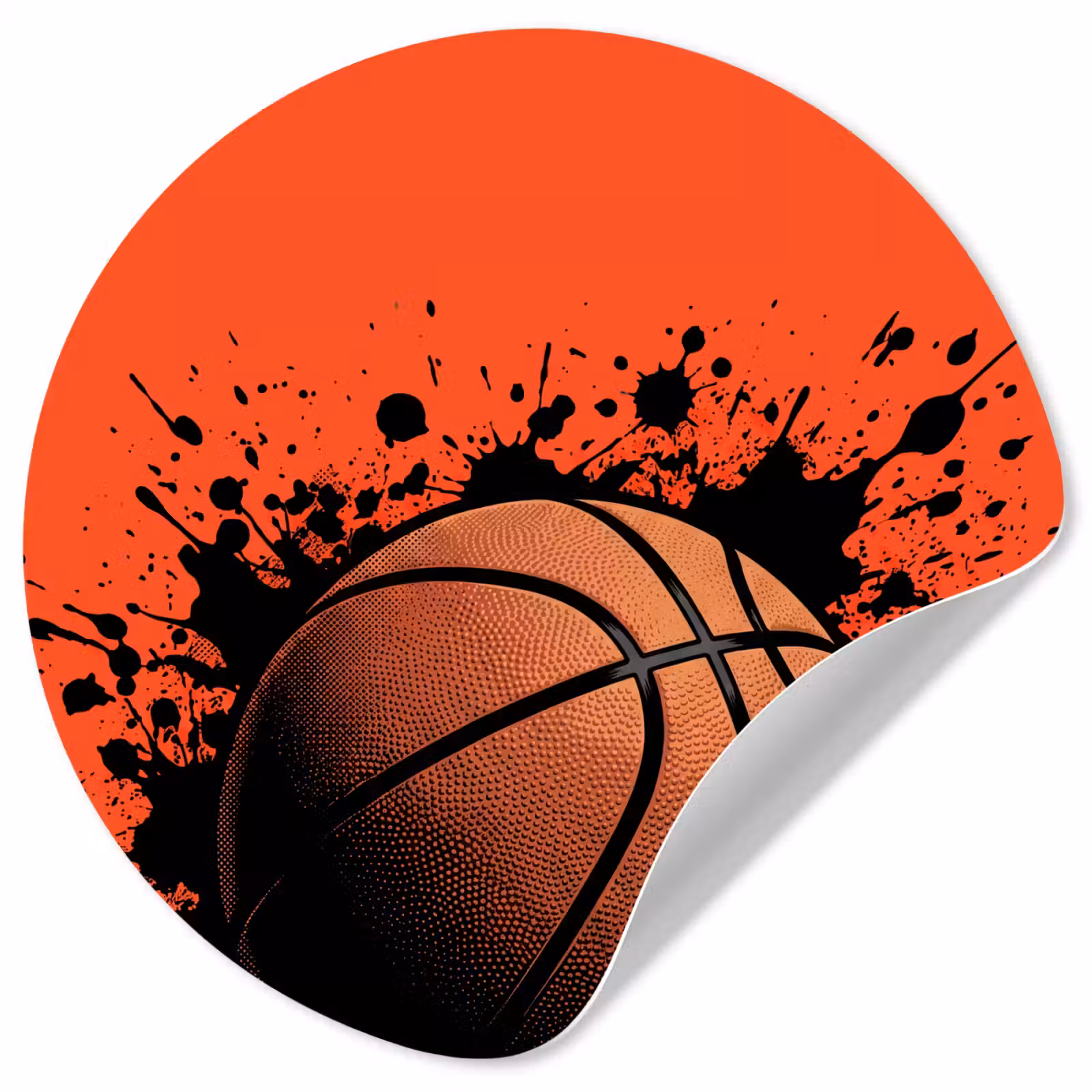 Behangcirkel - Basketbal - Verf - Sport - Oranje — 1