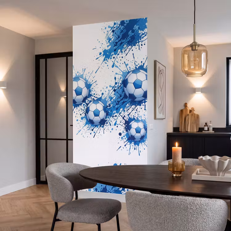 Behang - Voetballen - Verf - Sport - Blauw — 5
