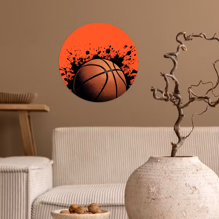 Behangcirkel - Basketbal - Verf - Sport - Oranje — 2