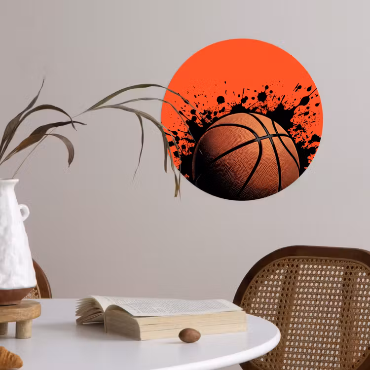 Behangcirkel - Basketbal - Verf - Sport - Oranje — 4