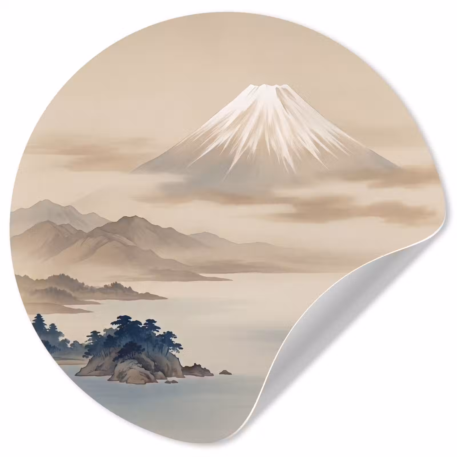 Behangcirkel - Japans - Landschap - Beige — 1