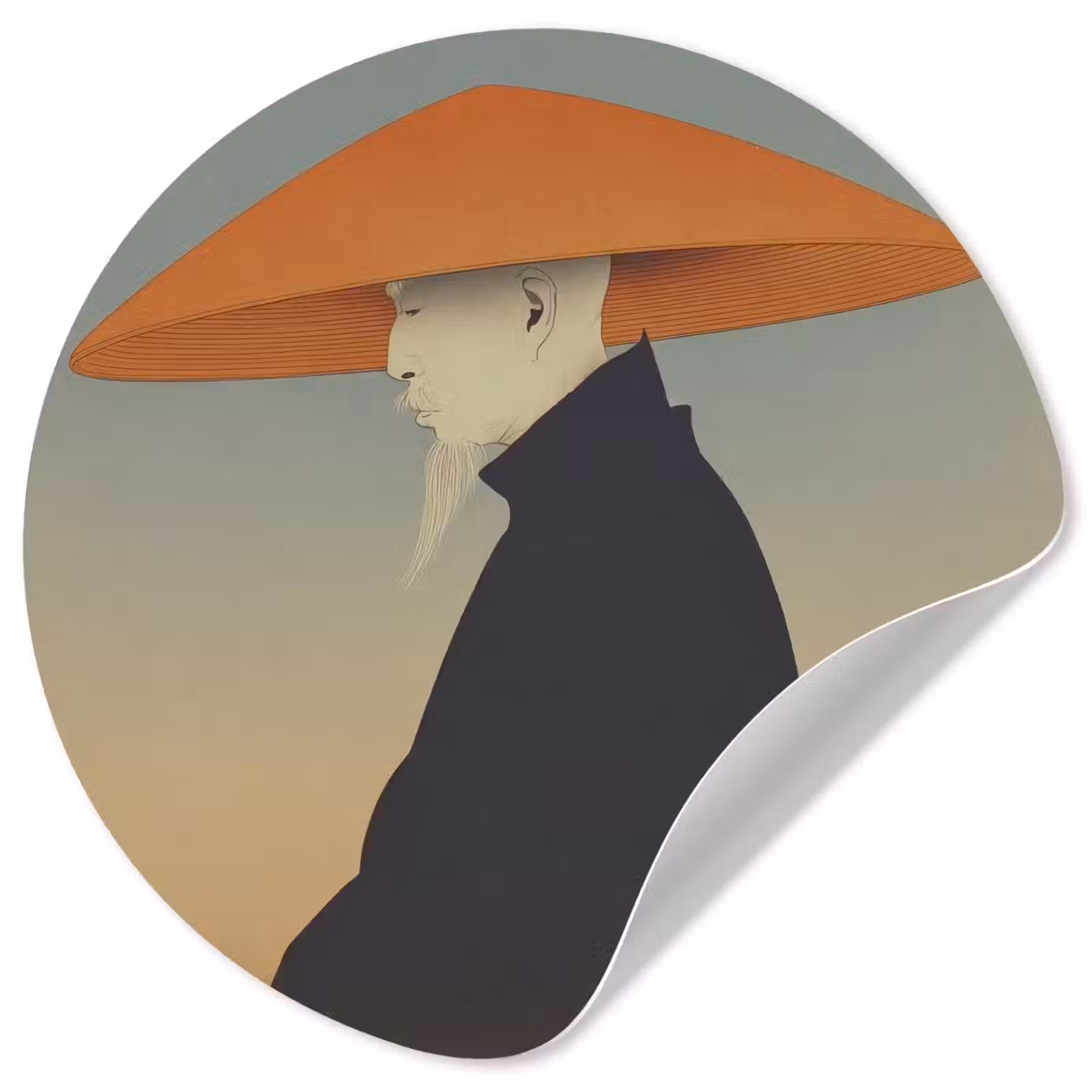 Behangcirkel - Minimalistisch - Silhouet - Oranje — 1