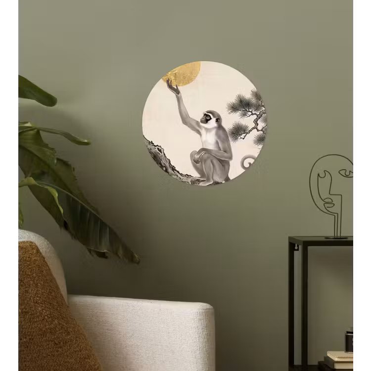Behangcirkel - Aap - Maan - Goud — 3