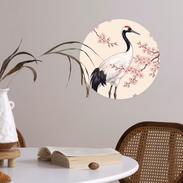 Behangcirkel - Aziatisch - Kraanvogel - Beige — 4