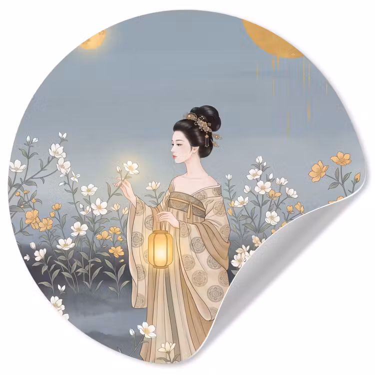 Behangcirkel - Aziatisch - Vrouw - Kimono — 1
