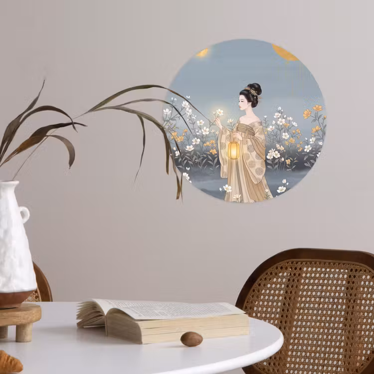 Behangcirkel - Aziatisch - Vrouw - Kimono — 4