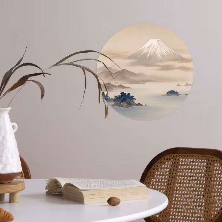 Behangcirkel - Japans - Landschap - Beige — 4