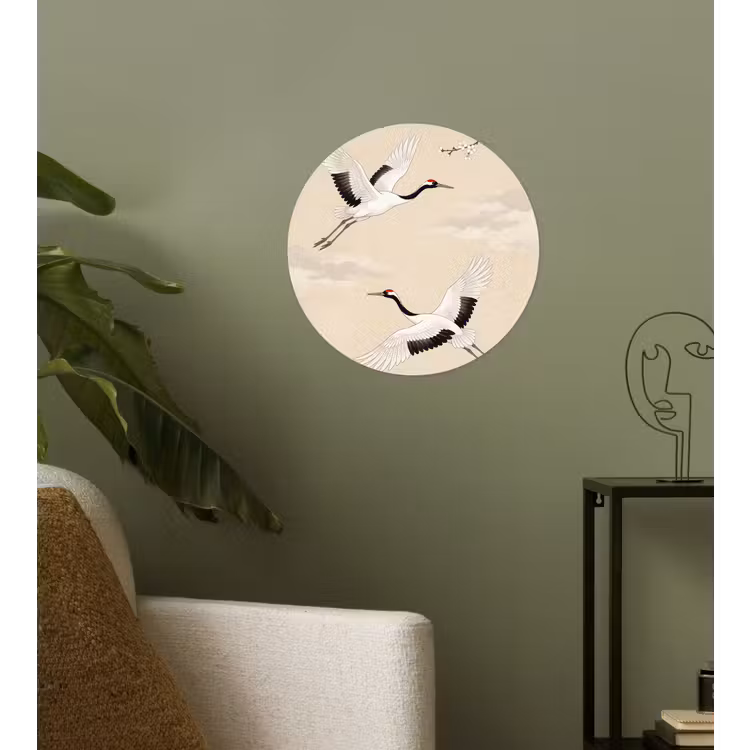 Behangcirkel - Kraanvogels - Bloesem - Beige — 3