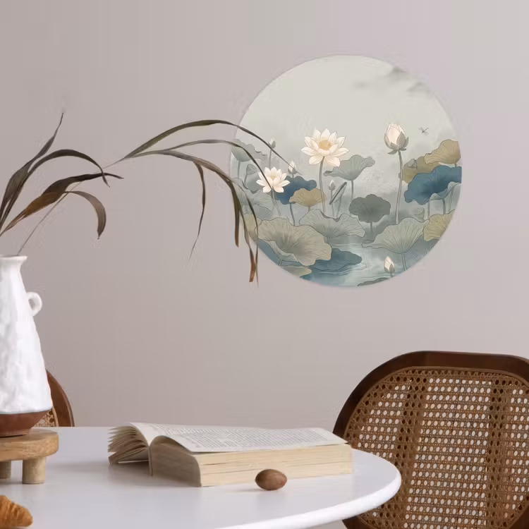 Behangcirkel - Lotus - Bloemen - Groen — 4