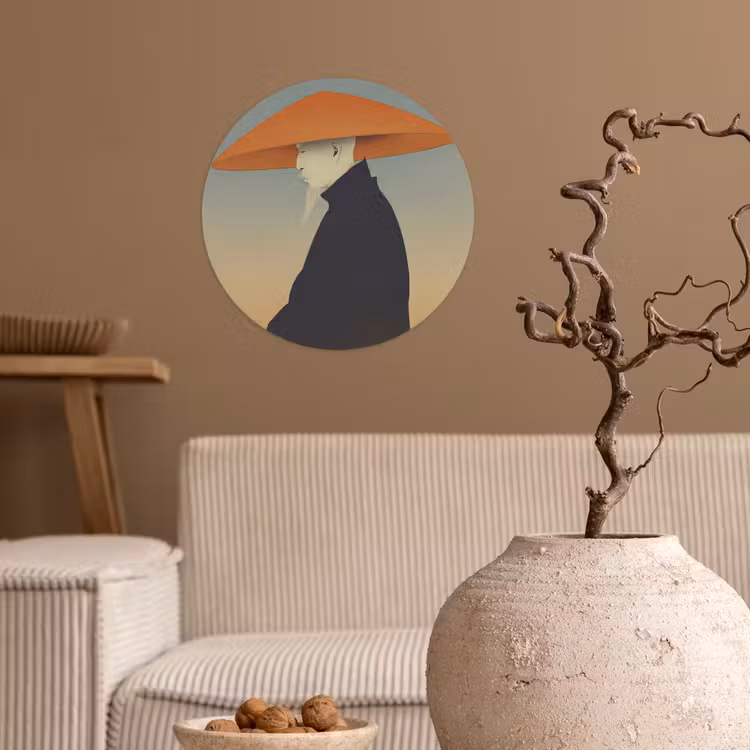 Behangcirkel - Minimalistisch - Silhouet - Oranje — 2