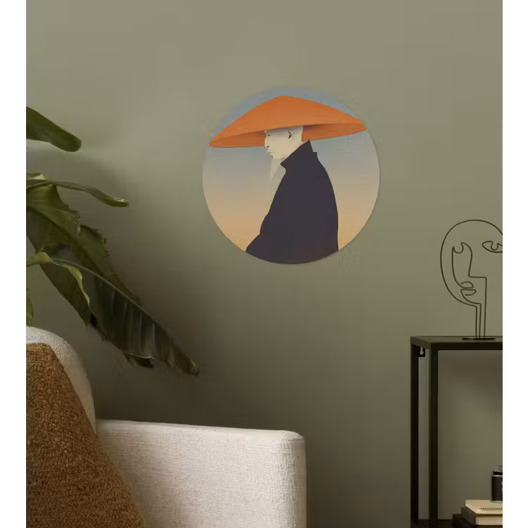Behangcirkel - Minimalistisch - Silhouet - Oranje — 3