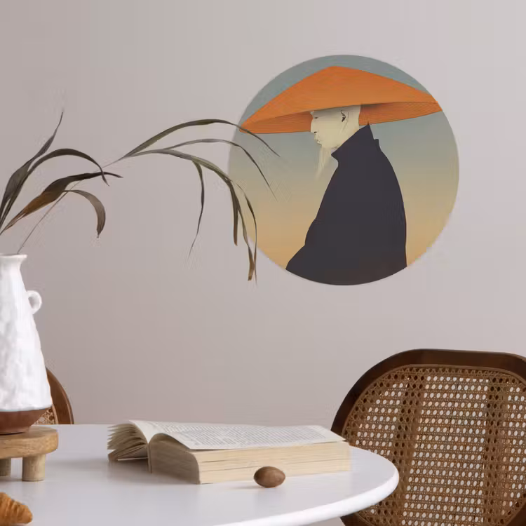 Behangcirkel - Minimalistisch - Silhouet - Oranje — 4