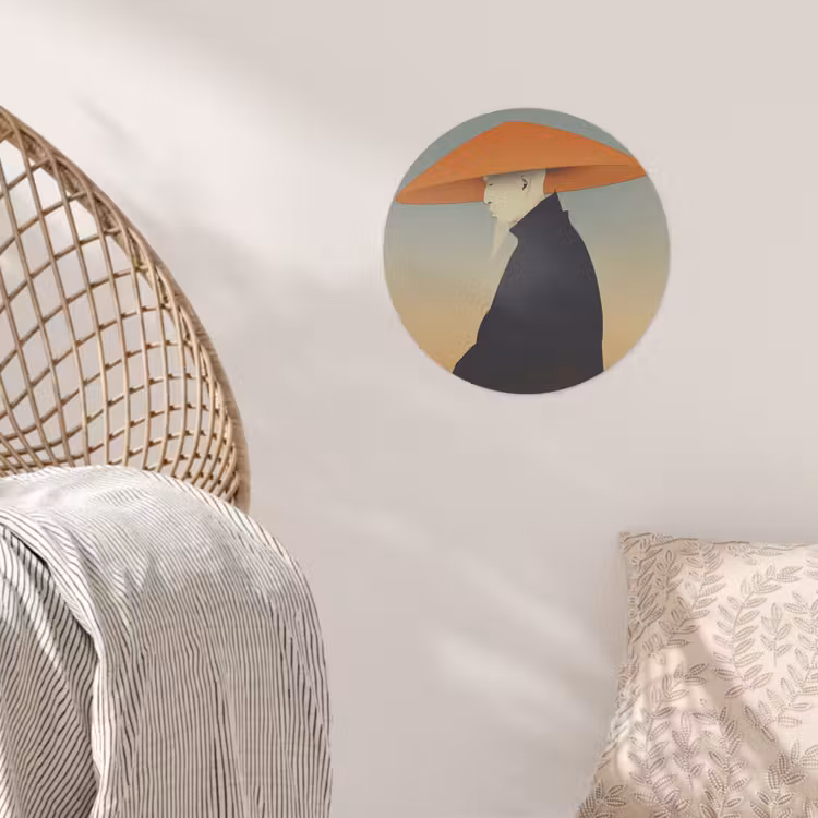 Behangcirkel - Minimalistisch - Silhouet - Oranje — 5