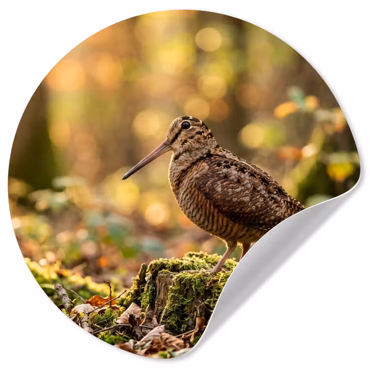 Behangcirkel - Houtsnip - Bos - Bladeren - Herfst - Gecamoufleerd — 1