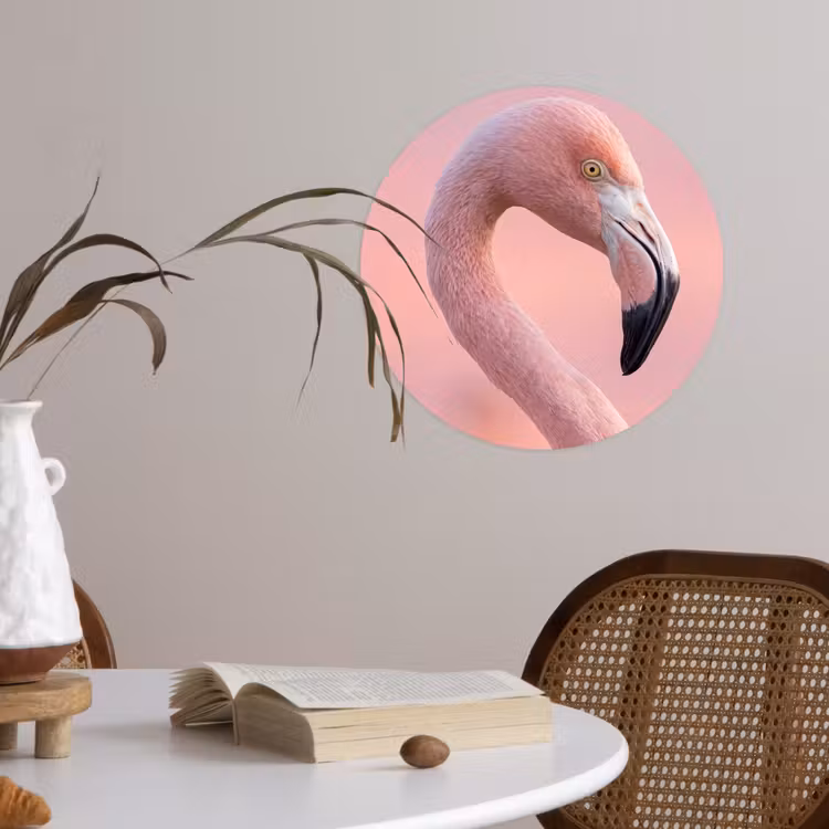 Behangcirkel - Flamingo - Portret - Roze — 4